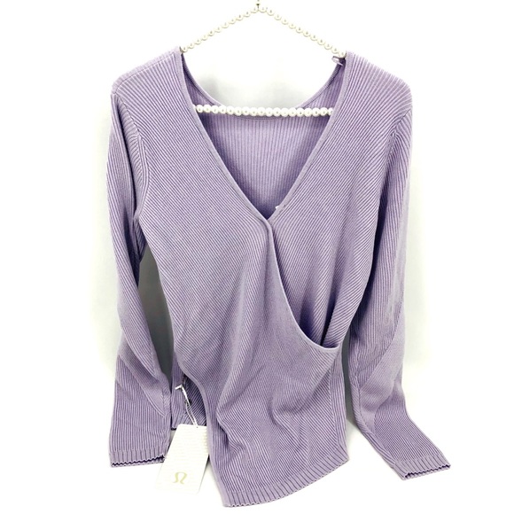 NWT Lululemon Wrap It Back Sweater Lavender Size 4 - Picture 3 of 7